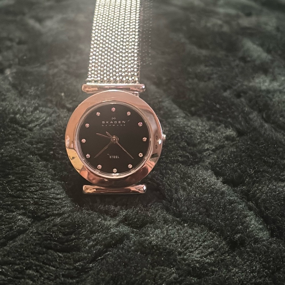 Skagen Denmark Women's Watch Vintage silver and black